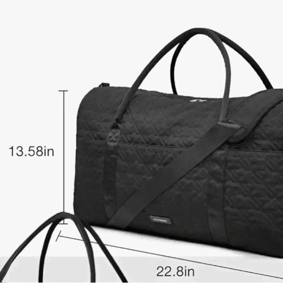 New Bagsmart Travel Duffle Weekend Gym Large Overnight Bag Quilted Black - Picture 5 of 14